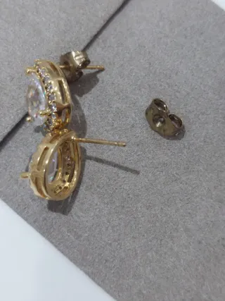 Pendientes baño de oro con circonitas