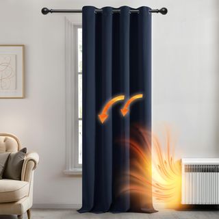 Cortinas Opacas 132x160cm Azul Marinho