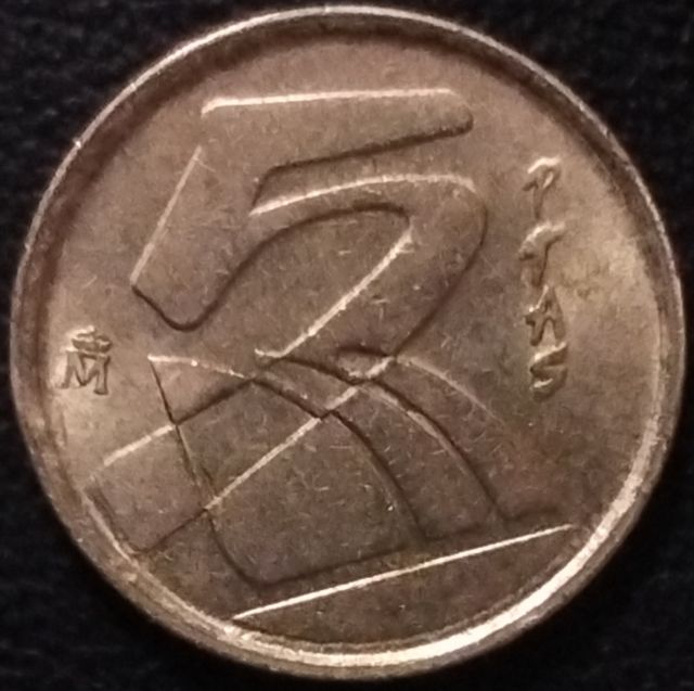 Moneda 5 punti Spagna 1998 con errore