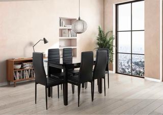 OFERTA! MESA CRISTAL EXTENSIBLE 170 y 6 SILLAS