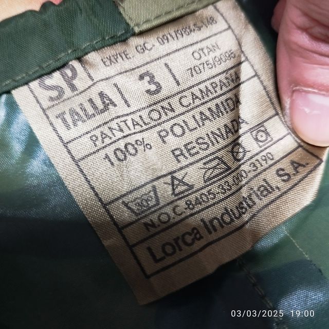 Traje de camuflaje 3 piezas del ejercito