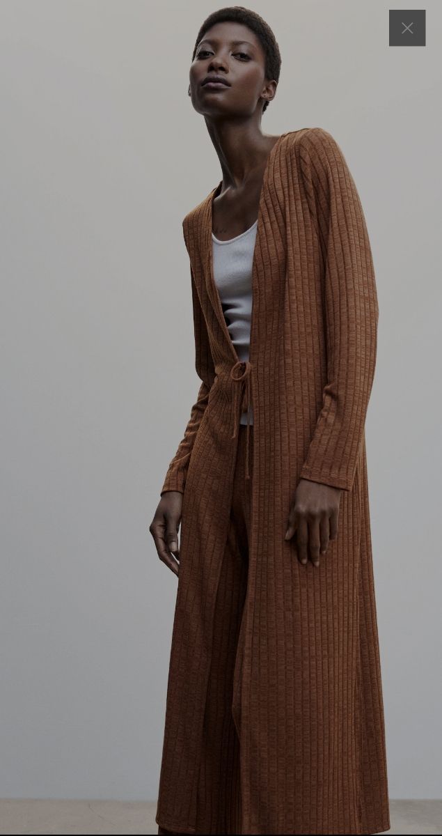 Cardigan largo canalé Mango