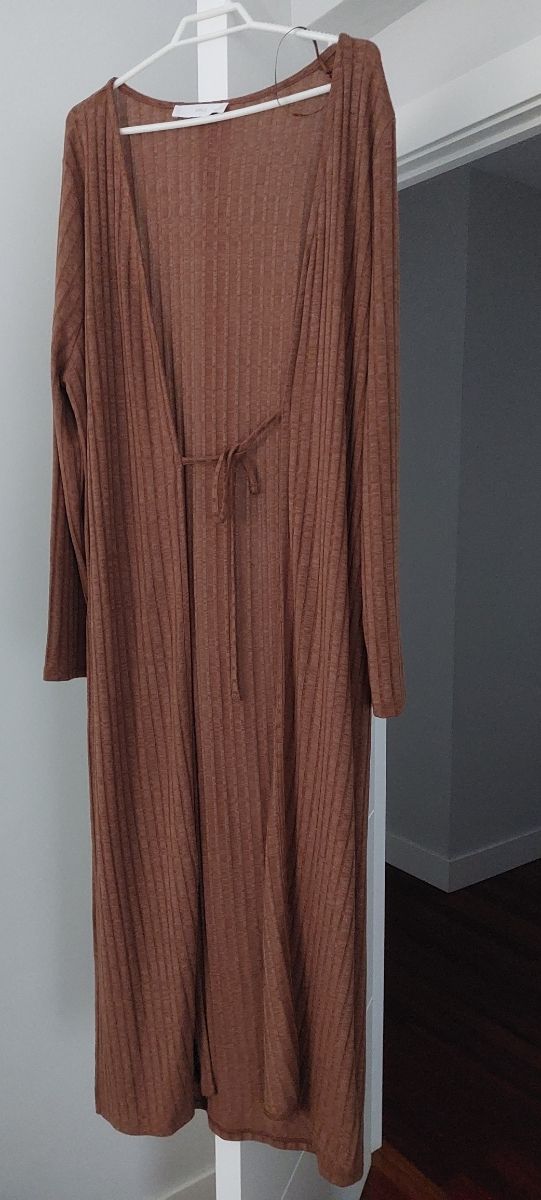 Cardigan largo canalé Mango