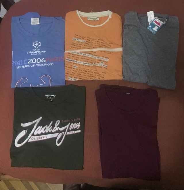 5 camisetas marca talla L hombre