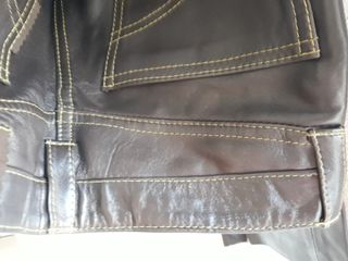 Pantalón de cuero. Marrón. Cuero auténtico.