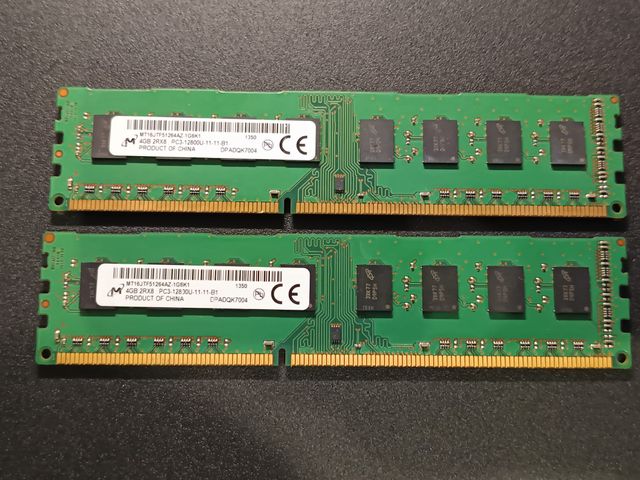 2x 4Gb DDR3 Hynix 2400 y 2 x 4Gb DDR3 Micron 1600