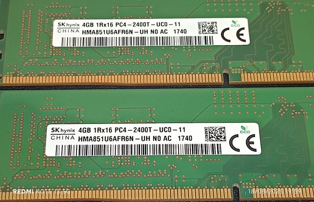 2x 4Gb DDR3 Hynix 2400 y 2 x 4Gb DDR3 Micron 1600