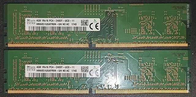 2x 4Gb DDR3 Hynix 2400 y 2 x 4Gb DDR3 Micron 1600