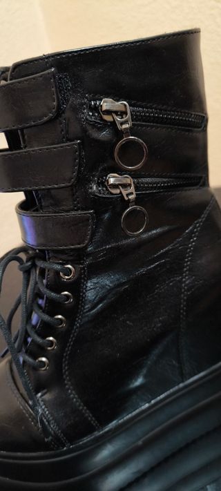 BOTINES PLATAFORMA cuña fetish black