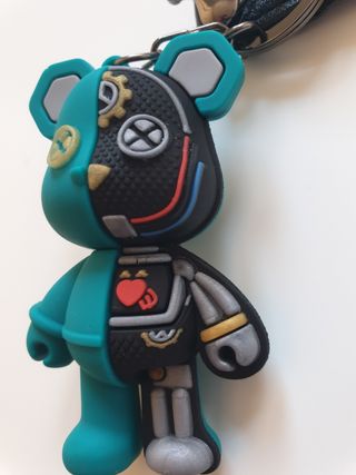 Llavero oso robot VERDE