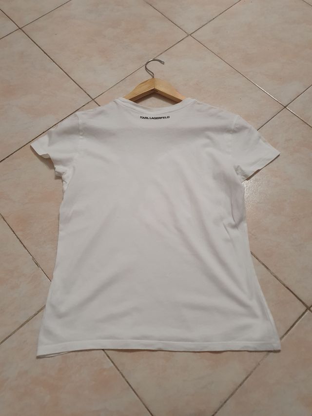 Karl Lagerfeld Maglia bianca stampa rosa