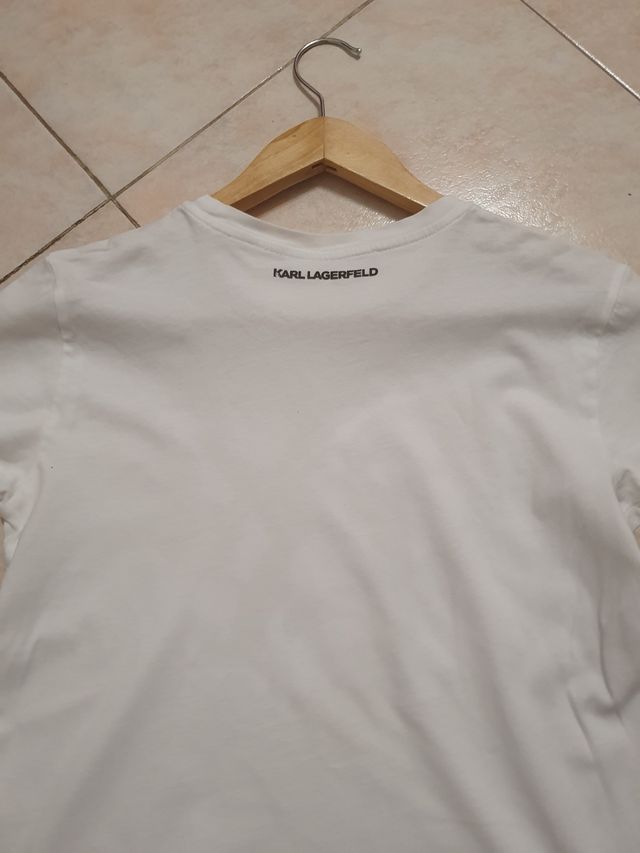 Karl Lagerfeld Maglia bianca stampa rosa