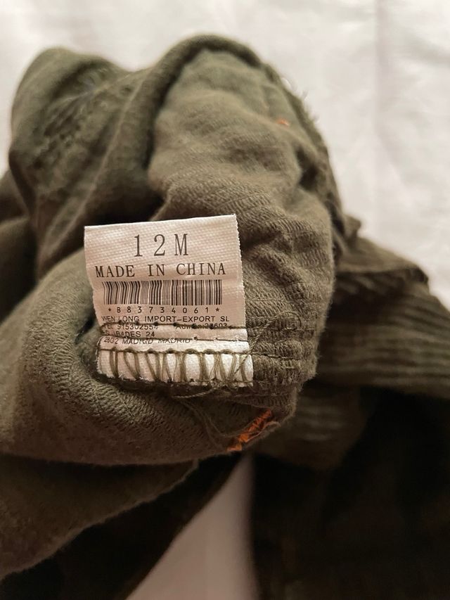 Pantalón pana de bebé