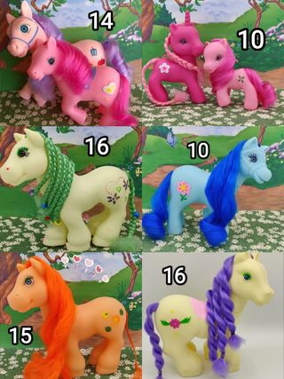 PONYS RETRO VINTAGE OJOS DE CRISTAL MULTICOLORES