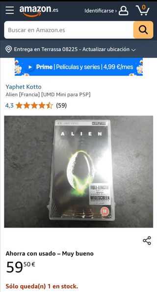ALIEN PSP, NUEVO UMD VIDEO
