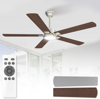 Lámpara ventilador de techo led acero 132cm 15kw