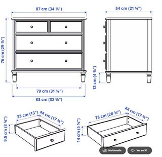 Comoda de 4 cajones 87x76