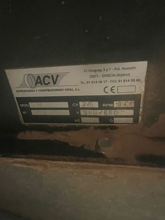 Aspiracion 5 sacos 75cv