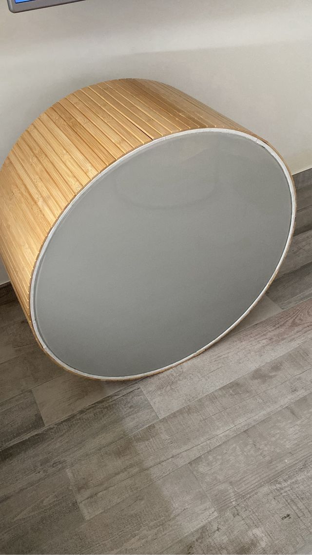 tavolo in bambù e vetro