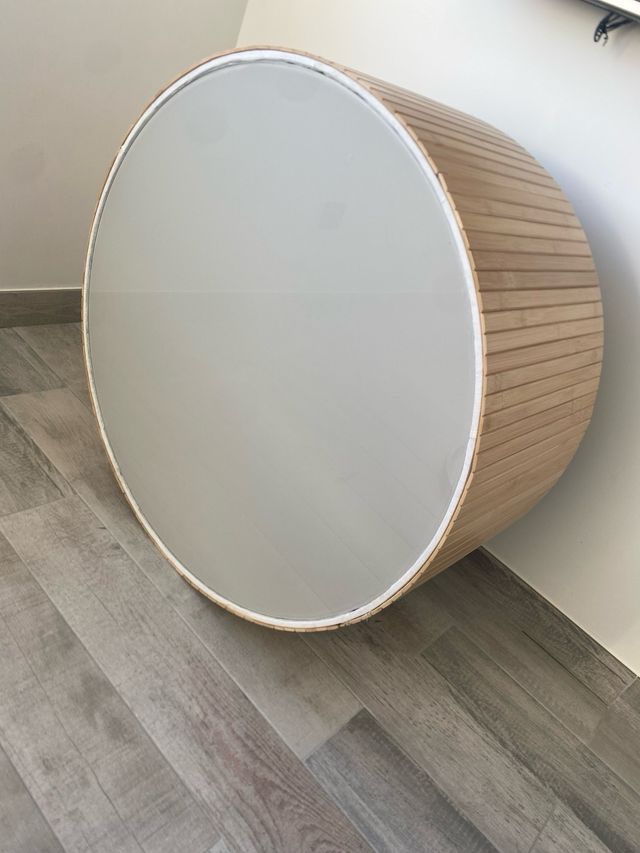 tavolo in bambù e vetro