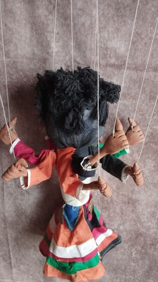 MARIONETA NEPAL INDIA-KALI CON 7 BRAZOS