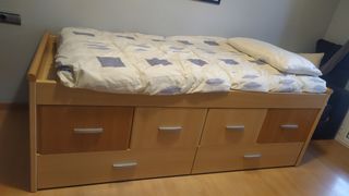 Cama individual con almacenaje