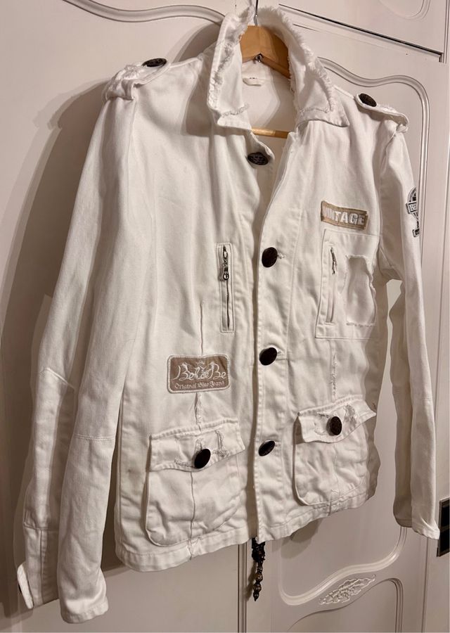 Cazadora vaquera blanca vintage de Beicebe Jeans