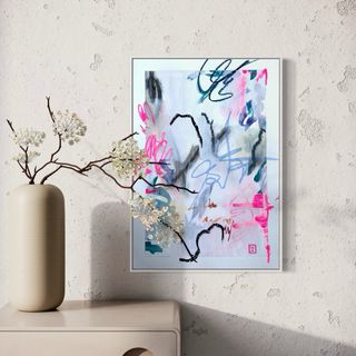 abstracto pintado a mano sobre papel tamaño A3