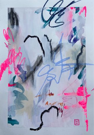 abstracto pintado a mano sobre papel tamaño A3