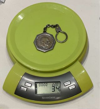 Llavero de plata con moneda 100 pesetas 1966