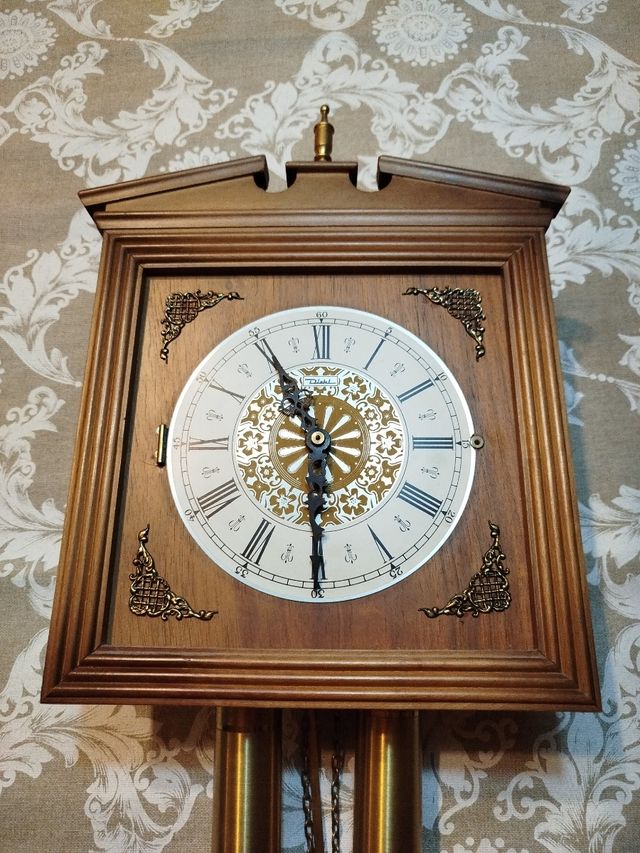 Reloj pared vintage péndulo y pesas