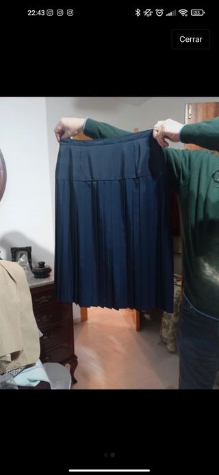 Falda larga azul