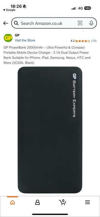 GP Power Bank and USB to USB C cable