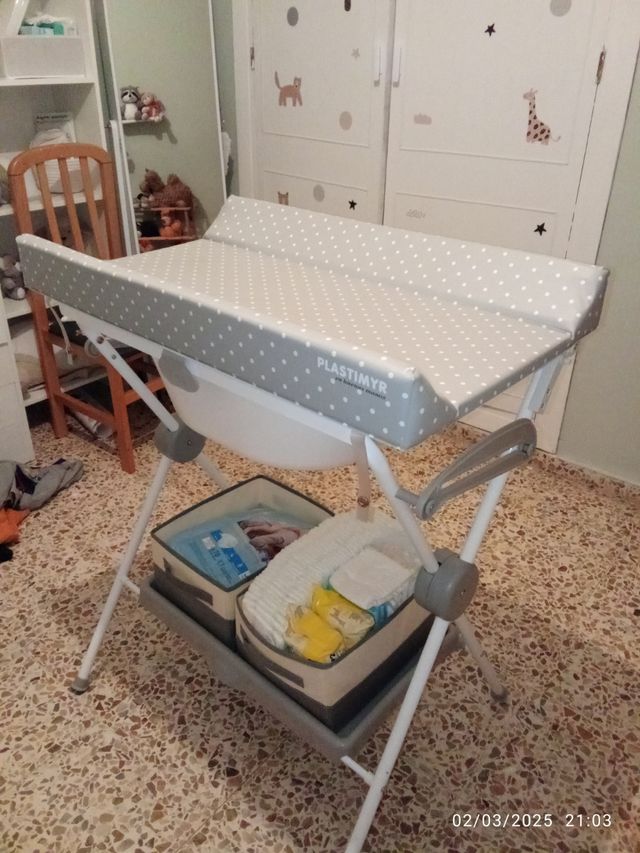 Bañera cambiador plegable
