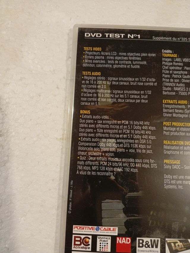 1 DVD-TEST MEDIDAS Y EVALUACIONES PARA AUDIO-VIDEO