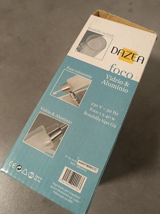 Foco vidrio y aluminio