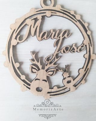 Esferas de navidad personalizadas madera -variados