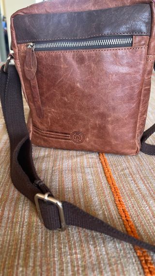 Bandolera hombre piel