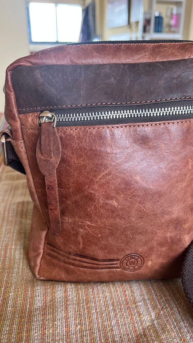 Bandolera hombre piel