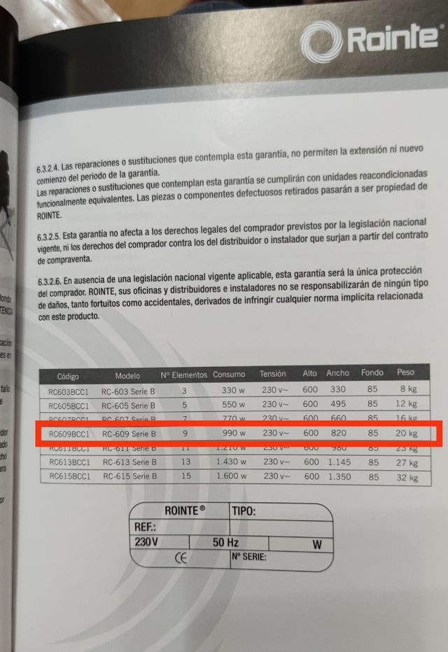 Radiador eléctrico 9 elementos