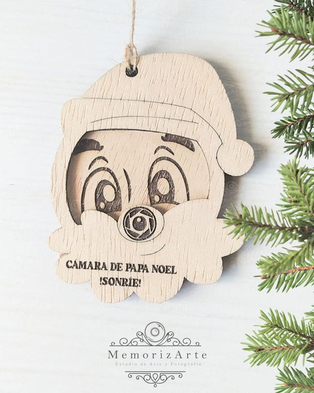 Navidad: Cámara de fotos de Papá Noel en madera