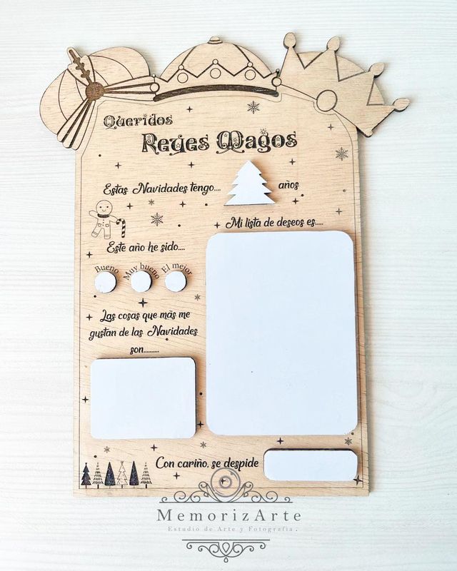 Navidad: Carta pizarra reyes magos o papá noel
