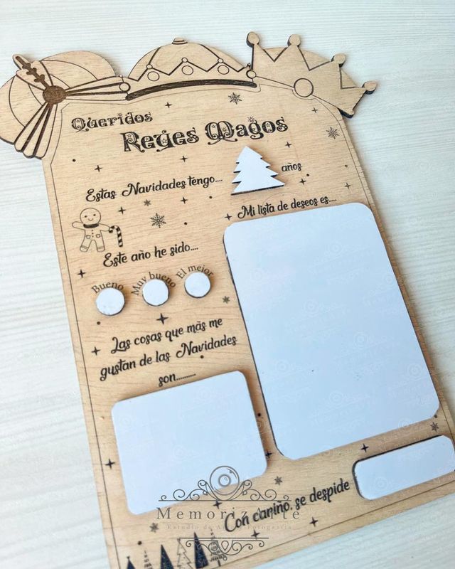Navidad: Carta pizarra reyes magos o papá noel