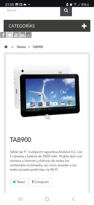 Tablet Sunstech modelo Tab900 8gb