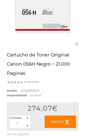 Cartucho tóner 056H CANON