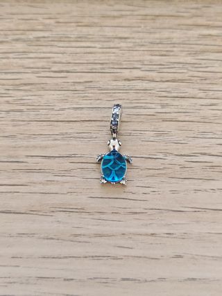 Charm de plata tortuga azul 