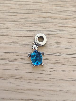 Charm de plata tortuga azul 