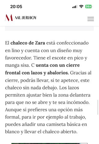 CHALECO CON LINO LAZOS ABALORIOS Zara