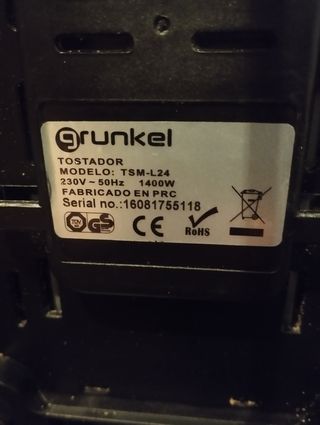 Tostadora eléctrica GRUNKEL