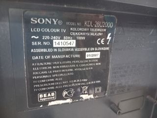 Televisor Sony KDL-26U2000 para piezas